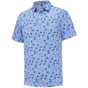 Mens Golf Polo Shirts Short Sleeve Performance Moisture Wicking Dry Fit Casual Print Funny Golf Polo Shirts for Men 3XL