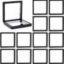 Framendino, 20 Pack Black 3D Floating Frame Display Case Challenge Coin 3.5x3.5x0.8 Holder Stands Jewelry Storage Box for AA Medallion Shells Gems