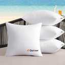 MIULEE Outdoor Pillows Set of 4 18x18 Waterproof Throw Pillow Inserts, Decorative Water Resistant Hypoallergenic Pillow Cushion for Patio and Garden