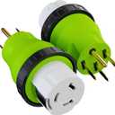 Leisure Cords 50A Male to 50Amp Female Twist Adapter RV Locking Power Cord Male to Female Camper Generator Cable Adapter Electrical Converter Plug (50A Male to 50A Female)