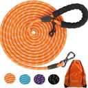 Long Dog Leash for Dog Training 16/20FT/30FT/50FT/100FT, Lockable Hook Reflective Leash, Heavy Duty Dogs Lead Tie Out Rope for Large Medium Small Dogs Outside Walking, Playing, Camping, or Yard
