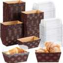 Sabary 100 Pcs 50 Pcs Paper Baking Loaf Pan with Lids Disposable Paper Pans Mold for Cake Bread Oven Loaf Bakery (3.15 x 1.57 x 1.57 Inches)