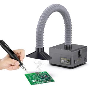 Fume Extractor With USB And LED, 150W, 180m³/h Strong Suction, Low Noise, High Efficiency, Adjustable Speed, 3-Stage Filtration (With HEPA Filter,Activated Carbon), Soldering, Welding,3D Printing