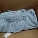 Women Duffle Weekender Travel Bag: Large Duffel Bags with Shoe Compartment Carry On Overnight Tote with Wet Pocket Traveling Weekend Gym Yoga Hospital Bag for Womens Light Blue