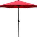 Sunnyglade 9' Patio Umbrella Outdoor Table Umbrella with 8 Ribs Red
