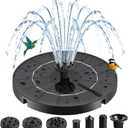 3.5W Solar Fountain with 6 Spray Nozzles & 4 Fixed Rods, Floating Solar Powered Water Fountain Pump for Bird Bath, Garden, Pond, Pool, Outdoor