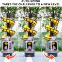 681PBH Pickleball Machine with Auto Swing, 3 Angles & 4 Speeds Adjustable, Portable Pickleball Launcher for Indoors & Outdoors Practice, Powered by Power Bank/Batteries/AC Power, for Beginners, 11.4" X 9.8" X 29.1"