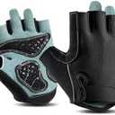 Braventure Bike Gloves for Women Cycling: Light Weight Half-Finger Cycling Gloves with Anti-Slip Shock-Absorbing Pad, Large