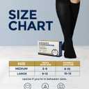 Pembrook Light Compression Socks for Women - 6 Pairs | 8-15 mmHg Cotton Compression Socks Women | Circulation Support (Black, L)