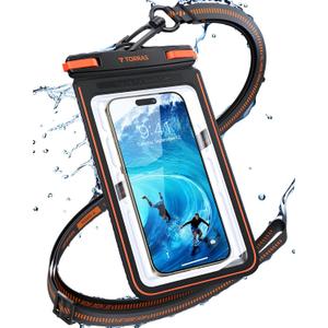TORRAS IPX8 Waterproof Phone Pouch Floating, Underwater Screen Touchable, Water Proof Case with Lanyard for iPhone 17 Pro Max 16 S26, Cellphone Dry Bag Cruise Essentials 7.0 inch, Black