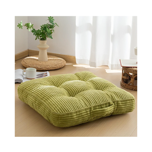 HIGOGOGO Washable Floor Pillow Cushion for Adults, Meditation Cushion Pillow, Large Square Floor Sitting, Removable Tufted Corduroy Cover, for Tatami Living Room or Yoga, 22x22 Inch, Machine Washable