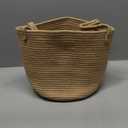 ShellKingdom Laundry Basket, Large Natural Rope Woven Storage Basket with Handles for Home, Living Room, Laundry, Storage Organizer for Blankets, Clothes, Plant, Toys, 15.7 x 13.8 INCH (Jute)