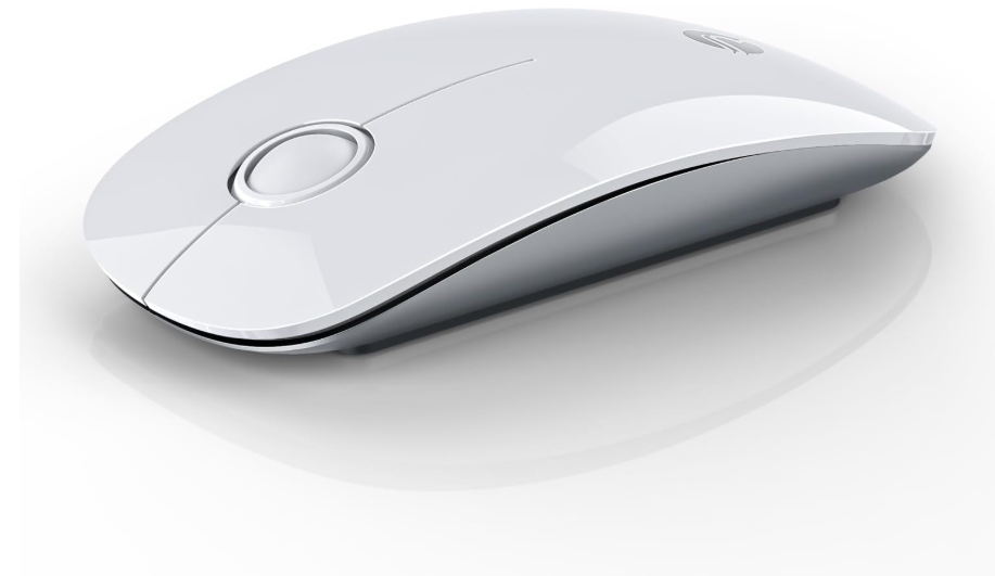 Bluetooth Wireless Mouse - (BT5.1+USB) Slim Dual Mode Computer Mice with Quiet Click, Low Power, and 1600 DPI, Portable Cordless for MacBook, Laptop, iPad Pro/Air, Chromebook (White)
