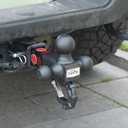 TOPTOW Trailer Hitch Tri-Ball Hitch with Hitch Balls & Beast Tow Hook Matte Black, Fits 2-inch Receiver