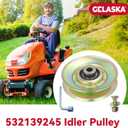 GELASKA 139245 Idler Pulley Replaces 532139245 Pulley Idler Craftsman 127783, 532127783, Craftsman Idler Pulley 139245, 123766X, 532106298 for Husqvarna GT160, GT190, GT200, GT2500 Mowers