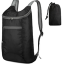 2 Pieces Packable Backpack for Men Women, Waterproof Foldable Hiking Backpack with Breathable Shoulder Strap, Lightweight Outdoor Daypack for Travel Camping Biking Cycling, Black