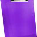 Trade Quest Plastic Clipboard Transparent Color Letter Size Low Profile Clip (Pack of 6) (Purple)