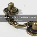 6 Pack Antique Brass Drawer Pulls, 2-1/2 Inch Hole Centers, Vintage Cabinet Handles for Dresser, Closet, Cupboard, Furniture Restoration, 3.5 Inch Overall Length