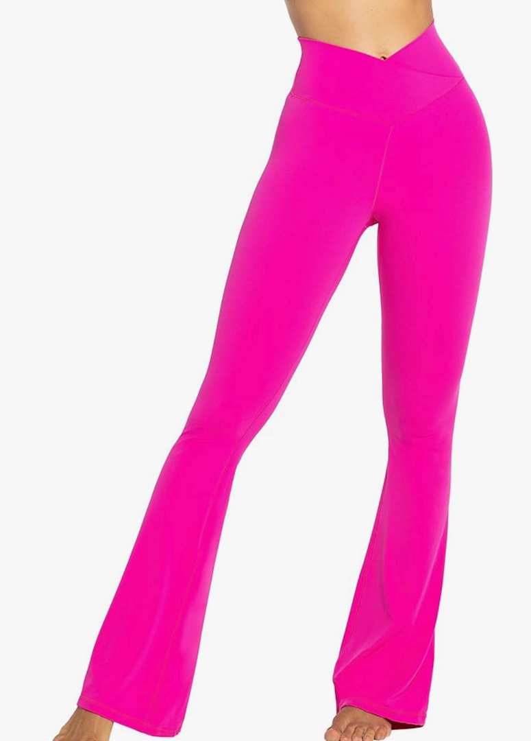 Sunzel Flare Leggings, Crossover Yoga Pants with Tummy Control, High-Waisted and Wide Leg, Size S