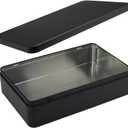 Rectangular Metal Tin, 8.5x5.3x1.9 Inch Black Storage Tin Box for Treats, Gifts, Favors, Candle, and Crafts