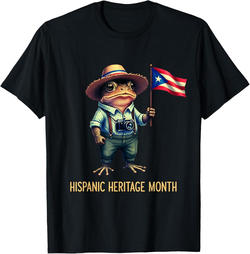 Coqui Frog Puertorico Boricua PuertoRican Flag Hispanic T-Shirt, S