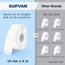 SUPVAN E10 Bluetooth Label Maker Machine with Tape, Continuous Waterproof Label, Versatile App with 35 Fonts and 1k+ Icons, Inkless Labeler for Home, Kitchen, School, Office Organization, Black
