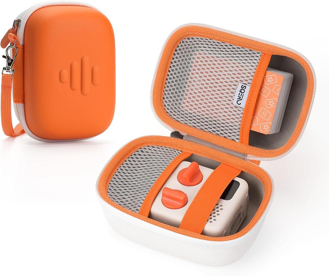 Case for Yoto Mini (2024 Edition) Kids Player, Hold Up to 30 Cards Shockproof Protective Travel Storage Bag with Handle, for Girls Boys-Vitality Orange