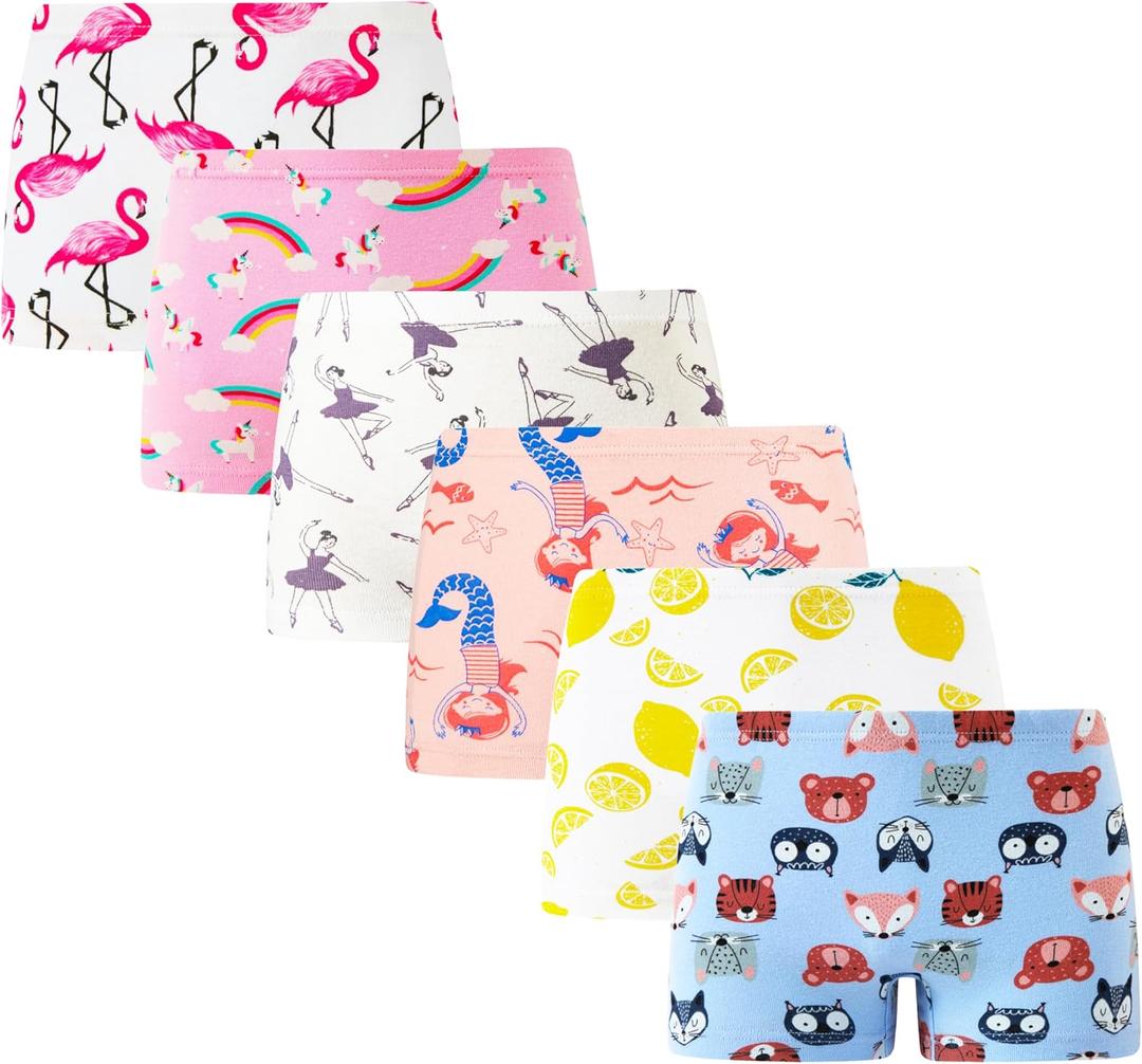 Winging Day Little Girls' Cotton Panties Baby Toddler Soft Underwear Multipack (10, Boyshort #13)