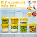 LKTKJDS On the Go Yogurt Parfait Snack Cup 26 oz with Spoon & Lid, 100% Leak Proof Granola Holder for To Go Breakfast Cereal Fruit Overnight Oats Container Reusable, Travel Hiking Camping (yellow Oatmeal Cup)