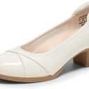 DREAM PAIRS Women's Pumps Low Chunky Block Closed Toe Shoes Work Comfortable Heels Round Toe Dress, US 11