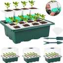 Sondiko Silicone Seed Starter Tray, 48 Cell Reusable Seed Starter Kit, Seedling Starter Trays with Humidity Dome, Mini Greenhouse Germination Kit, Perfect for Starting Vegetable, Flower & Herb Seeds