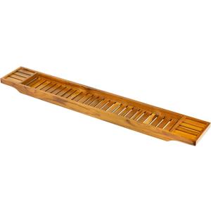 VaeFae Teak Bathtub Tray, Wooden Bath Caddy for Bathtub, Bath Tub Wood Table for Tub, 39.8" x 6" x 1.8"