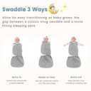 ZIGJOY Sleep Sack Swaddle 1.0 TOG Baby Wearable Blanket 100% Cotton Baby Swaddle Blanket for Newborns 6-12 Months for Boy Girl, Grey
