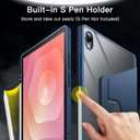 JETech Rotating Case for Samsung Galaxy Tab S11 with S Pen Holder, 360 Degree Rotation Protective Stand Cover Clear Back, Auto Wake/Sleep (Navy)