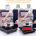 cuomaop Deep Fryer Pot, 304 Stainless Steel Japanese Frying Pot with Oil Drain, Temperature Control and Lid, Tempura Deep Fryer Pot for Kitchen Stove/Induction Cooker French Fries Fryer Chicken 9.4"