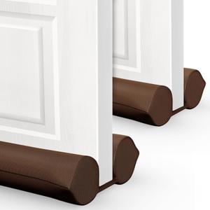 2 Pack Under Door Draft Stopper - Bottom Door Gap Filler & Seal - Windproof Coating Cover - Fits 30 to 36 Door - Block Noise, Sound, Hot Air, Light, Wind - Easy Install Draft Blocker - Brown