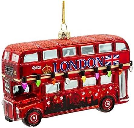 Kurt Adler 5-Inch Glass London Bus Ornament