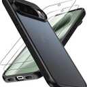 TR4U The Resource For You 3 in 1 Matte Case with 2-Pack Screen Protectors Compatible with Google Pixel 10 Pro XL, [Shockproof] [Military Grade Protection] Protective Case for Pixel 10 Pro XL (2025) (Black)