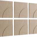 Large Acoustic Panels, 6-Pack Soundproof Wall Panels 23.6" x 23.6", Sound Absorbing Panels Nano Tape Included, High Density Acoustic Treatment for Recording Studio, Office, Home(Beige), 23.6” x 23.6”0.71"