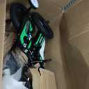 KEANO Motocross Style Kids Bike for Boys Girls Ages 3-7 Years, 12 & 16 Inch Bikes with Training Wheels and Number Plate, Children Bicycles Black (Green)