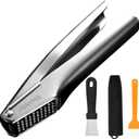 Garlic Press Stainless SteelPremium Garlic Mincer ToolHeavy Duty Professional garlic grinder No Need to Peel Garlic Ginger CrusherEasy Clean, Dishwasher Safe & Rust-proof