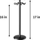 Kitchen Countertop Utensil Holder, Stainless Steel Rotatable Cooking Utensils Holder with 8 Rotating Hooks, Hanging Organizer for Spoon, Spatula, Black