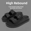 Cloud Slide Sandals for Women Men Pillow Slippers With Ultra Comfort Recovery Beach Shoes Low Arch Support (Black)