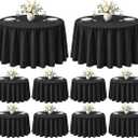 VidaFete Classic Series 10 Pack 120inch Round Polyester Table Cloth, Black