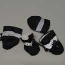 YAODHAOD Dog Shoes for Winter, Dog Boots & Paw Protectors, Fleece Warm Snow Booties for Puppy with Reflective Strip Anti-Slip Rubber Sole for Small Medium Size Dogs,Size 3: 1.5"x1.3" (L*W),Black