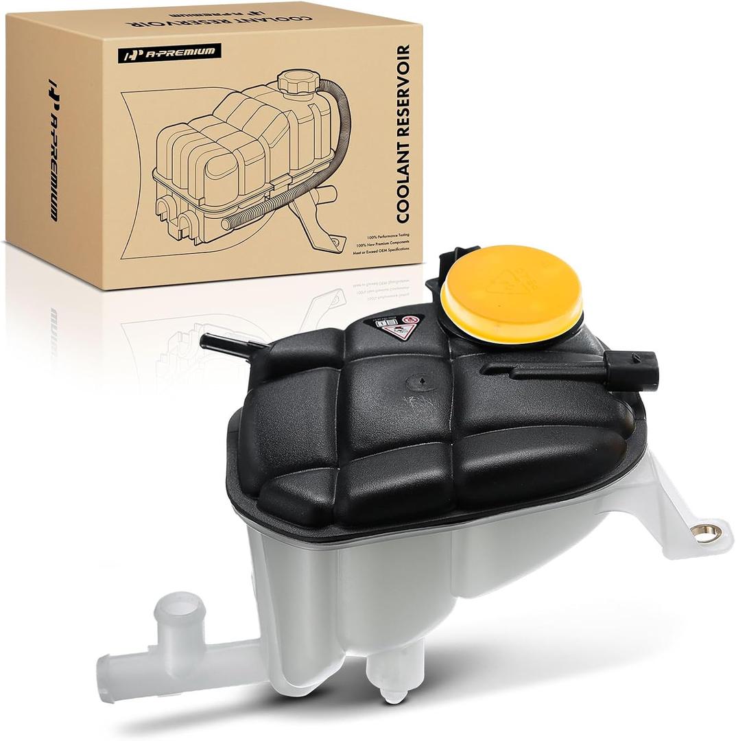 A-Premium Engine Coolant Overflow Recovery Reservoir Tank [with Sensor] Compatible with Mercedes-Benz [W164] GL320, GL350, GL450, GL550, ML320, ML350, ML450, ML500, ML550, ML63 AMG, SLS AMG - Front