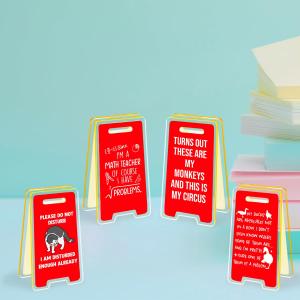 4 Pack Team Office Gifts, Red Desk Accessories, Acrylic Sticky Note Holder Gifts for Coworkers, Gag Gift for Colleague Leader Boss Manager Employee Birthday Christmas White Elephant Gift