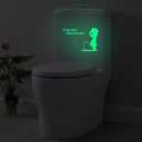Glow in The Dark Toilet Stickers - Decals for Toilet Lid and Seat, PET Waterproof Bathroom Stickers for Kids and Adults