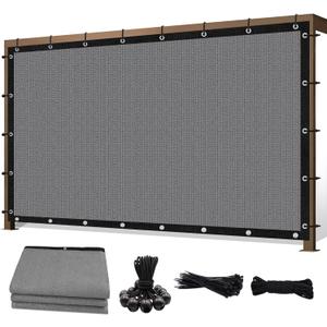 8' X 16' 90% Sun Shade Cloth Outdoor Patio Light Grey Pergola Shades Cover Privacy Screen UV Block Porch Screens Canopy for Patio Outside Outdoor