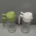 TrendPlain 16oz/470ml Glass Olive Oil Sprayer for Cooking  2 in 1 Olive Oil Dispenser Bottle for Kitchen Gadgets and Air Fryer Accessories, Salad, BBQ - White & Green